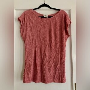Vintage Bentley Med Pink Crinkly Blouse Quiet Luxury Elegant